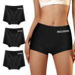 High Waisted Cotton Boy Shorts for Women - 3 Pack