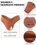FINETOO Seamless V-Waist Thongs 6-Pack