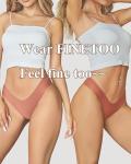 FINETOO Seamless V-Waist Thongs 6-Pack