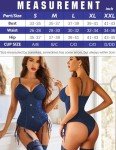 Avidlove Lingerie for Women Sexy Corset Garter Lingerie Set Tummy Control Teddy Bodysuit Boudoir Outfit, Navy Blue, Medium
