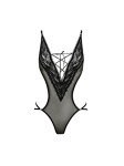 Selente Love & Fun Seductive 2-3-Piece Women's Lingerie Set Consisting of Body or Corset with Suspender Holders & Briefs and Exclusive Satin Blindfold Made in EU, Black lacing, S-M