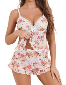 Avidlove Floral Sheer Pajama Set for Women