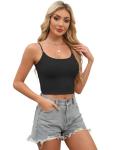 4 Pack Women's Basic Spaghetti Strap Crop Tops