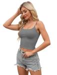 4 Pack Women's Basic Spaghetti Strap Crop Tops