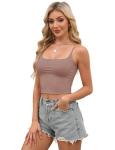 4 Pack Women's Basic Spaghetti Strap Crop Tops