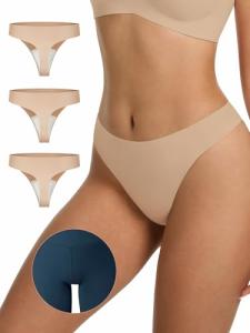 LUCKMEEY Seamless Cotton Thong Panties for Women