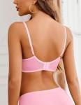 Avidlove Pink Lace Demi Bra with Push Up