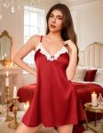 Silk Lace Babydoll Nightgown for Women