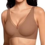 Deep V Mesh Wireless Push-Up Bra for Women