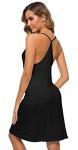 WiWi Bamboo Viscose Black Slip Night Dress