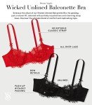 Victoria's Secret Dream Angels Wicked Unlined Lace Balconette Bra, Bras for Women, Black, 38DDD