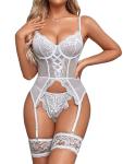 Donnalla Women's Lace Corset and Panty Set