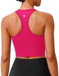 Padded Hot Pink Racerback Sports Bra for Women