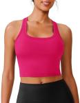 Padded Hot Pink Racerback Sports Bra for Women