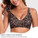 Gailife Women's Deep V Wireless Push-Up Bra