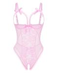 Avidlove Lace Babydoll Sleepwear Bodysuit - Pink