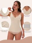EUYZOU Women's Lace V-Neck Tummy Control Tank Top