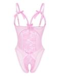 Avidlove Lace Babydoll Sleepwear Bodysuit - Pink