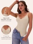 EUYZOU Women's Lace V-Neck Tummy Control Tank Top