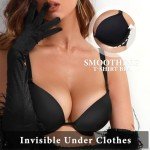 Lingesxy Women's Push Up Padded Bra Seamless T-Shirt Underwire Plunge Bra Add One Cup 36D Black