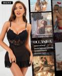 Sexy 2-Piece Babydoll and Lace Kimono Set