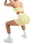 Pale Yellow 2-Piece Workout Set with Shorts and Tank