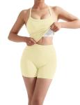 Pale Yellow 2-Piece Workout Set with Shorts and Tank