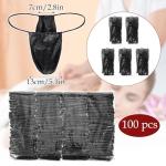 100 Pack Disposable Black Thong Panties for Spa