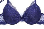 SnowFox Women's Lumiere Lace Push Up Embroidery Bras Set Lace Lingerie Bra and Panties - (Blue 34C)