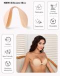 MITALOO Sticky Invisible Push-Up Bra in Beige