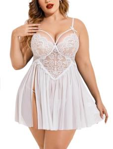 Avidlove Plus Size Lace Babydoll Nightgown