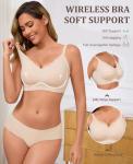 LXOXL Wireless Seamless Push Up Bra for Women