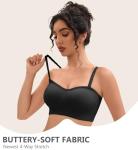 Strapless Push-Up Non-Slip Bandeau Bra Black