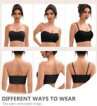 Strapless Push-Up Non-Slip Bandeau Bra Black