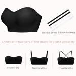 Strapless Push-Up Non-Slip Bandeau Bra Black