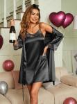 Ekouaer Satin Lace Nightgown and Robe Set