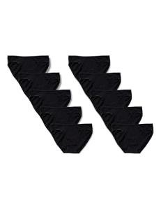 Cotton Bikini Briefs for Women – Black, 10-Pack