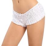 SHARICCA Women's Black & White Ruffle Mesh Boyshorts
