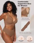 Deep V Seamless Wireless Push Up Bra - Dark Khaki