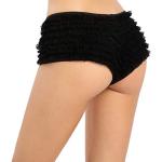 SHARICCA Women's Black & White Ruffle Mesh Boyshorts