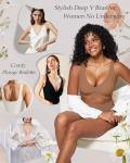 Deep V Seamless Wireless Push Up Bra - Dark Khaki