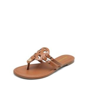 DREAM PAIRS Women’s Brown Thong Flat Sandals