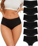 Women’s High Waisted Lace Edge Bikini Briefs