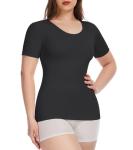 Black Compression Short Sleeve Shapewear Camisole