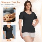 Black Compression Short Sleeve Shapewear Camisole