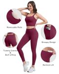 3 Piece Women's Workout Set with Leggings and Bra