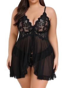 Avidlove Plus Size Lace Babydoll Chemise Nightgown