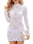 Avidlove Women's Floral Lace See-Through Babydoll Dress