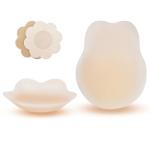 Strapless Backless Sticky Push-Up Bra with Nipple Covers