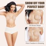 Strapless Backless Sticky Push-Up Bra with Nipple Covers